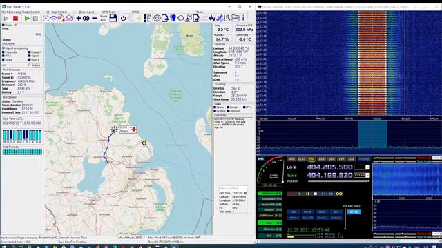 404.000 MHz.Прием и декодирование сигналов радиозонда. Reception and decoding of radiosonde signals смотреть онлайн