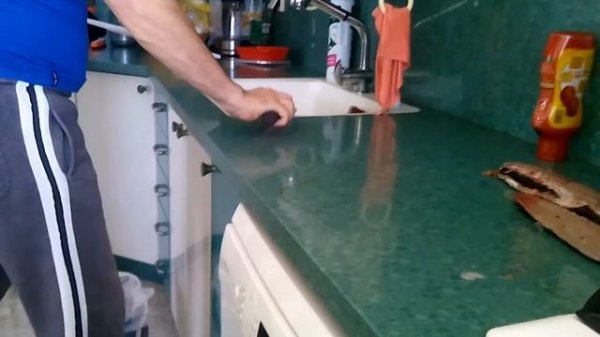 Снимаем филе с кефали. Filleting mullet.