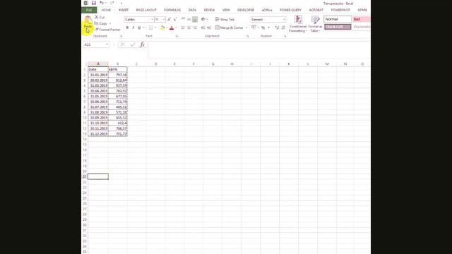 Транспонирование в Excel: способ 1 смотреть онлайн