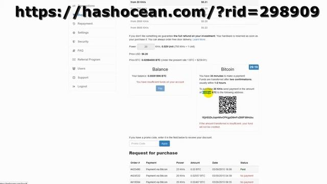Hashocean-15 KHs бесплатно-Пополнение-Обзор-Майнинг смотреть онлайн