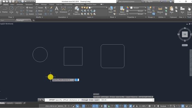 How to use OFFSET COMMAND I English I Autocad 2019 I Autocad tutorial for beginner смотреть онлайн