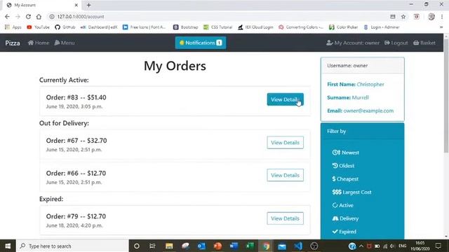 Web50 Project 3 - Pizza orders with Django & JavaScript смотреть онлайн