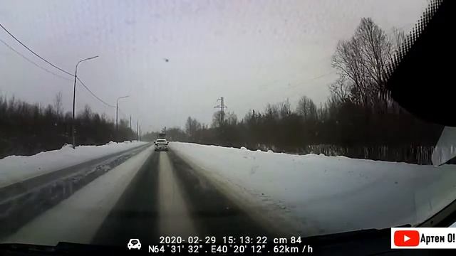 Цигломень. Проезд в сторону Архангельска. 29.02.2020г. смотреть онлайн