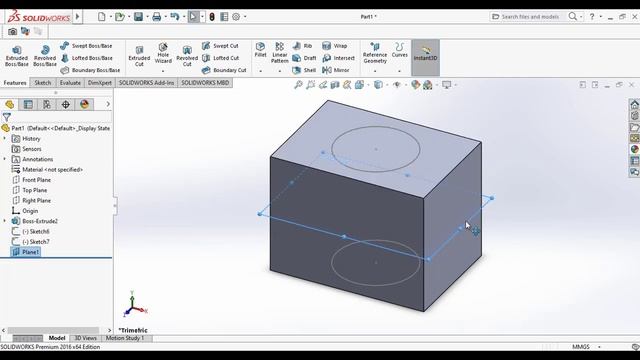 Learn Lofted Cut SolidWorks Tutorial_Profiles Method for Beginners смотреть онлайн