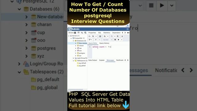 PostgreSQL Count number of user created databases pgadmin #postgresql смотреть онлайн