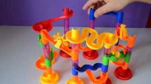 Unboxing marble run 105 pieces, конструктор-лабиринт для шариков, pista per biglie 105 pezzi
