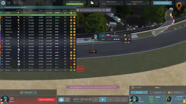 Motorsport Manager: F1. 2020. Гран-при Италии /Милан/. смотреть онлайн