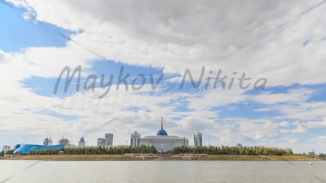 Akorda Palace of Independence. View from the river. Astana, Kazakhstan. HDR TimeLapse. 4K смотреть онлайн