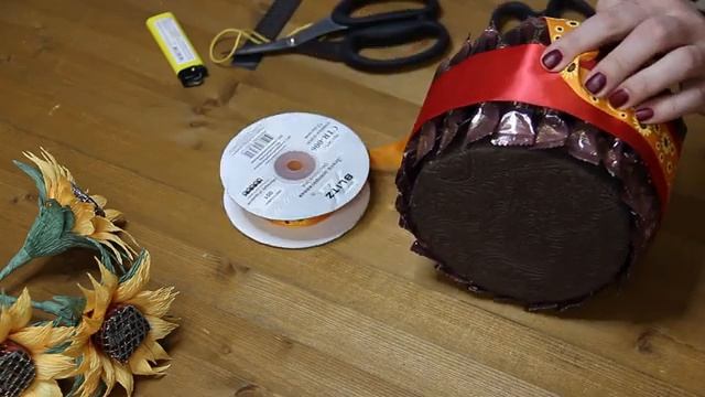 Торт из конфет в осенней тематике ❤️ Мастер-класс по свит-дизайну. смотреть онлайн