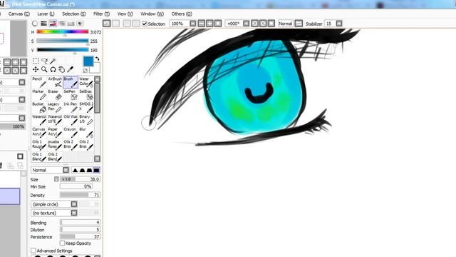 Рисуем аниме глаза и не только в саи(paint tool SAI)+ покрас смотреть онлайн