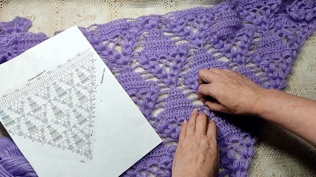 Новейшая шаль крючком.Купила отличную пряжу. смотреть онлайн