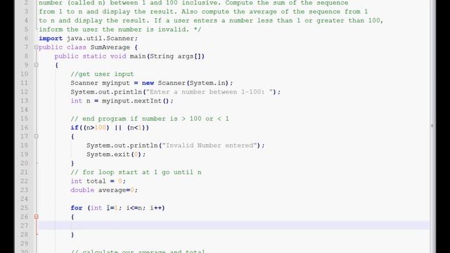 CA Exercise 2 - Java Tutorials For Loop Sum Average Exceptions Error смотреть онлайн