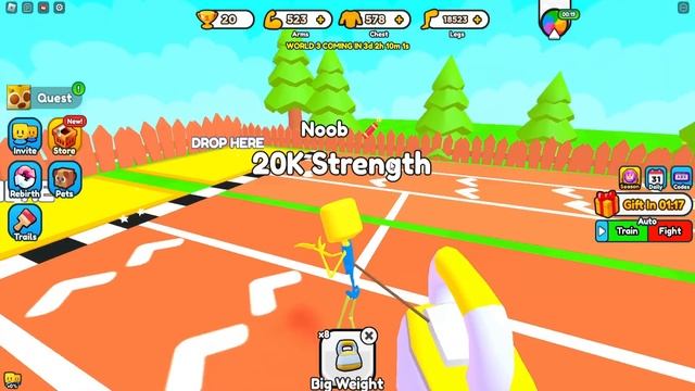 ЭВОЛЮЦИЯ НУБИКА КАЧКА ОТ СКЕЛЕТА ДО МЕГА КАЧКА В Strength Simulator роблокс смотреть онлайн