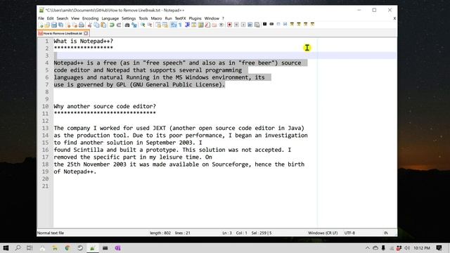 Remove Line Breaks From String With Single Click in Notepad++ (2021) смотреть онлайн