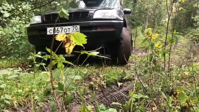 Rav4 первого поколения едет по лесу под классический рок смотреть онлайн