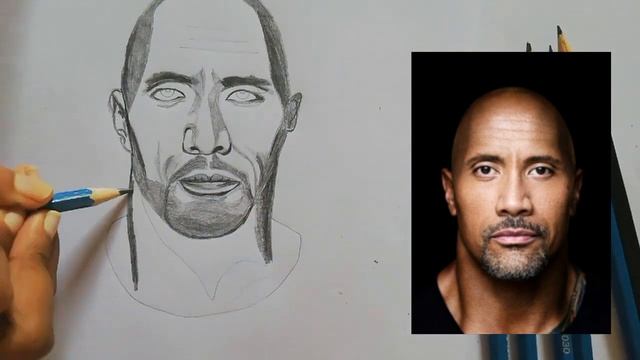 Dwayne Johnson | American actor | Pencil sketch | Face drawing |Trace and Transfer смотреть онлайн