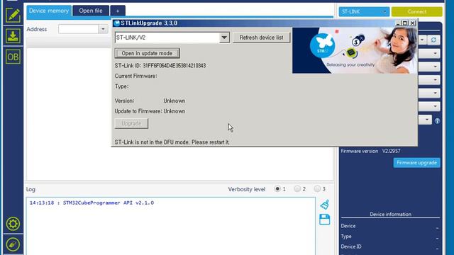 ST LINK V2 firmware update using STM32CubeProg смотреть онлайн