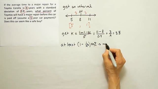 Using Chebyshev's theorem to infer an upper bound for the percent of data outside an interval смотреть онлайн
