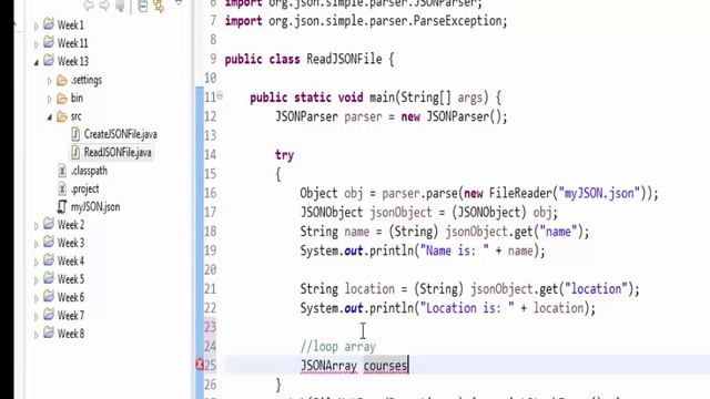 Java - read a JSON file смотреть онлайн