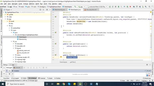 Highlight Search String In Recyclerview(Listview) Items In Android | Searchview | Android Studio смотреть онлайн