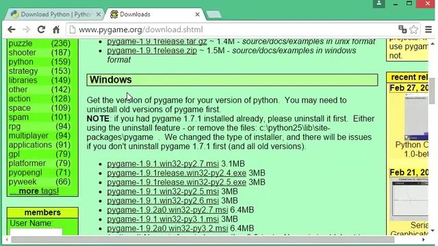 003 Python programmieren - die richtige Version von pygame herunterladen смотреть онлайн