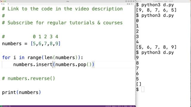 Reverse A List Without Using reverse() | Python Example смотреть онлайн