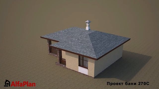 Проект гостевого дома с баней и уютной террасой 270C, 70 м2, 1 спальня смотреть онлайн