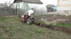 Мотоблок МТЗ с самодельным адаптером. Неудачная пахота.
