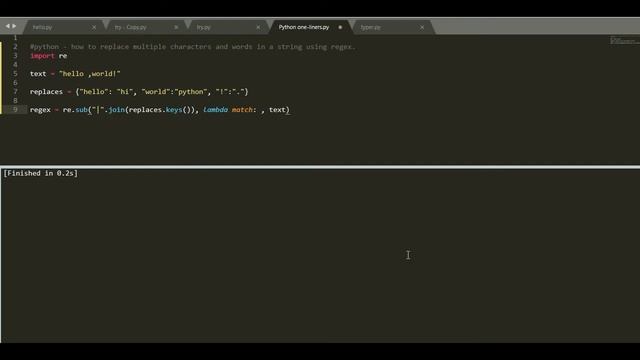 python - Replace multiple characters and words in a string using regex смотреть онлайн