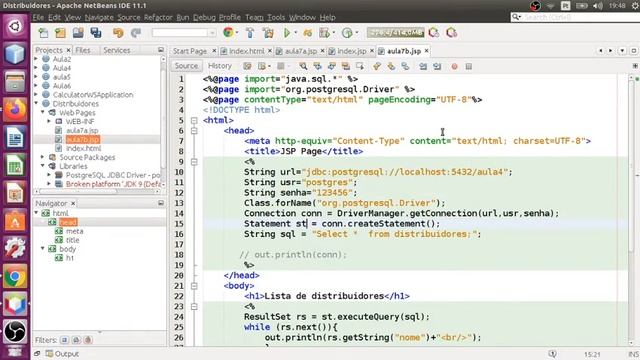 Aula7b Acessando Banco de Dados em Ordem Alfabética JSP смотреть онлайн