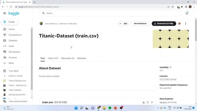 3. Downloading the titanic dataset from Kaggle || Dr. Dhaval Maheta смотреть онлайн