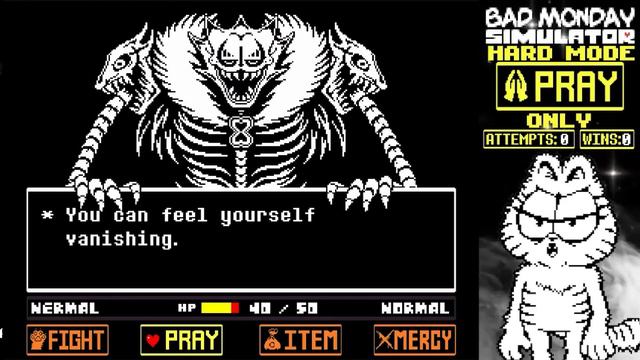 PRAY ONLY on HARD MODE! - Bad Monday Simulator (My Undertale Fangame) смотреть онлайн