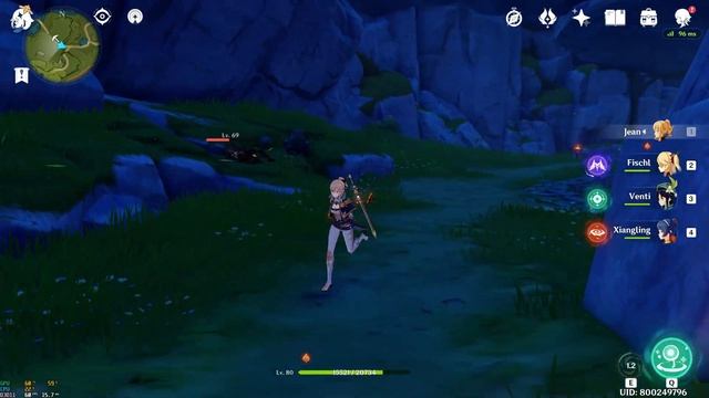 Jean's gravity slam double fall damage (5 hit combo) - Genshin Impact смотреть онлайн