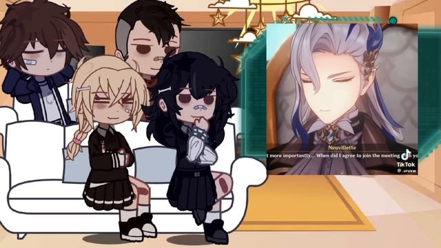 | реакция персонажей Зайчик на будущее Антона и Оли как Нёвелетт и Фурина | Gacha Nox | Tiny Bunny