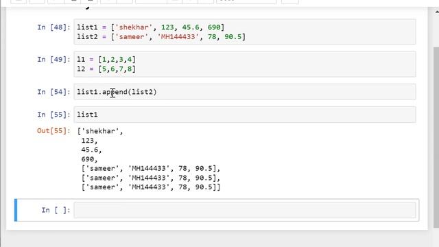 Extend & Append Function in List | Python Program смотреть онлайн