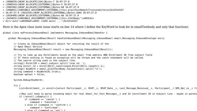 Salesforce: Attempt to dereference null object error because emailTextBody is in fact null смотреть онлайн