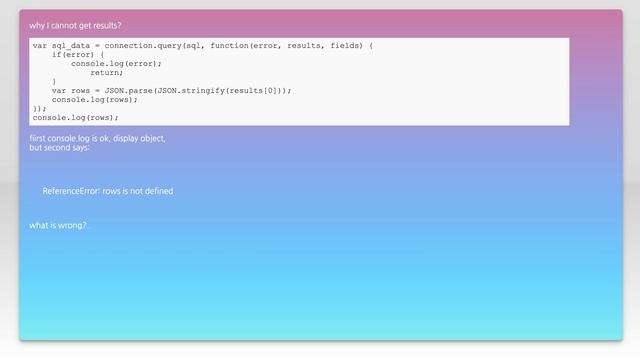 node.js get result from mysql query смотреть онлайн