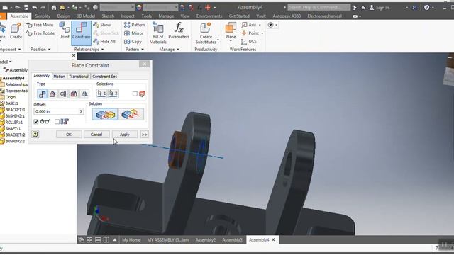 Roller guide Assembly( UNISA CAD161S, Mechanical Eng.) Autocad Inventor 2017. Inventor tutorial смотреть онлайн