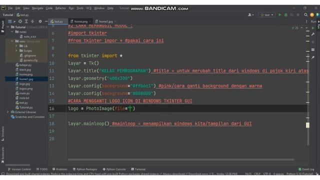 TKINTER TUTORIAL-CARA MERUBAH ICON WINDOW GUI DI TKINTER PYTHON #python #tkinter #pythonprogramming смотреть онлайн