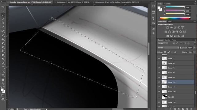 CAR DESIGN Interior Photoshop Rendering | Time lapse смотреть онлайн