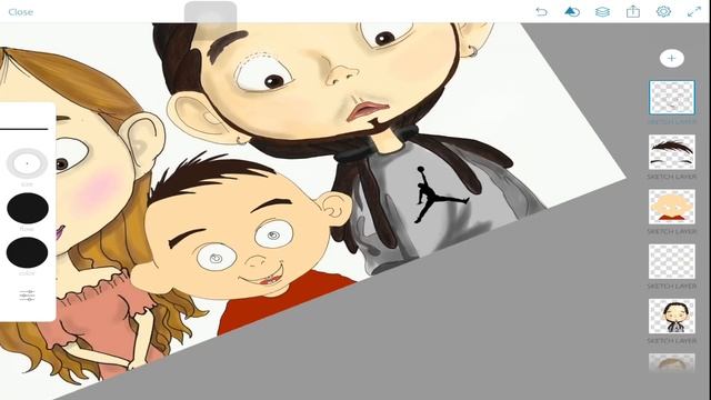 TURN MY FAMILY INTO A CARTOON USING ADOBE SKETCH смотреть онлайн