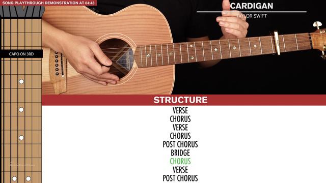 Cardigan Guitar Tutorial Taylor Swift Guitar Lesson |Easy Chords| смотреть онлайн