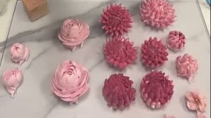 МК Часть 2🎂Декор торта Пион🌺Хризантема из БЗК от Луизы Шемиловой