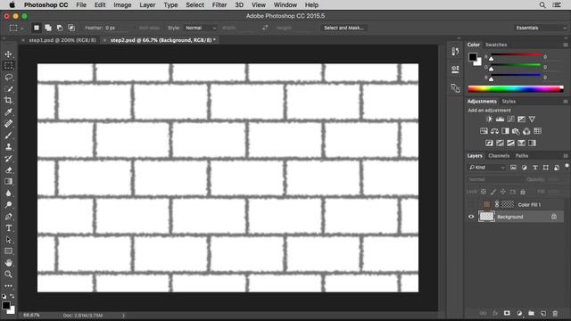 Make from scratch! The texture of the Brick Wall in Photoshop CC 2015 смотреть онлайн