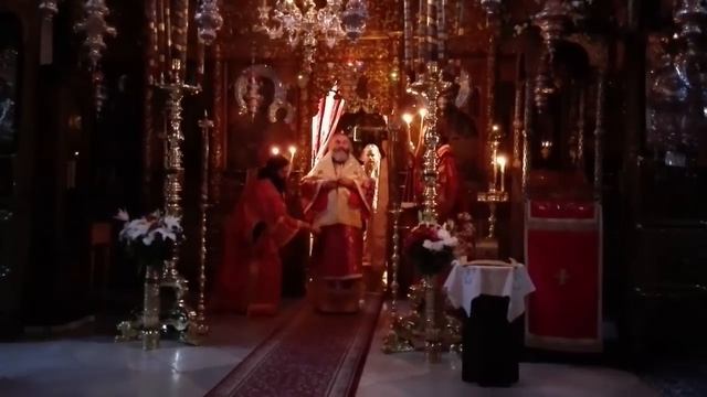 Афон. Праздничная Божественная Литургия архиерейским чином в монастыре Дохиар. смотреть онлайн