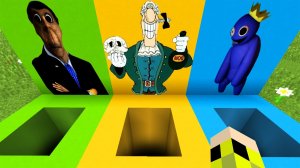 Выбери правильную яму ОБУНГА ДОКТОР ЛИВСИ СИНИЙ ИЗ РАДУЖНЫХ ДРУЗЕЙ в майнкрафт MINECRAFT