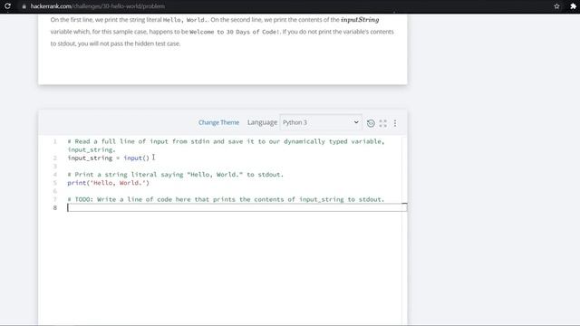 #0: "Hello World!" Python Hackerrank Solutions of 30 days code | #programmingwithsahil #Hackerrank смотреть онлайн