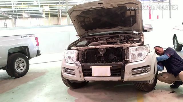 PAJERO 2017 Model,Replacement & Alignment of front Bumper & Repair by:Cesar Betorio #15 смотреть онлайн