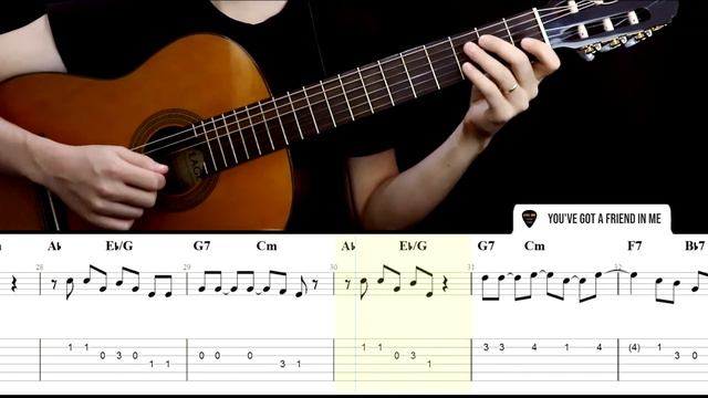 YOU'VE GOT A FRIEND IN ME Guitar Tabs Tutorial (Toy Story) смотреть онлайн