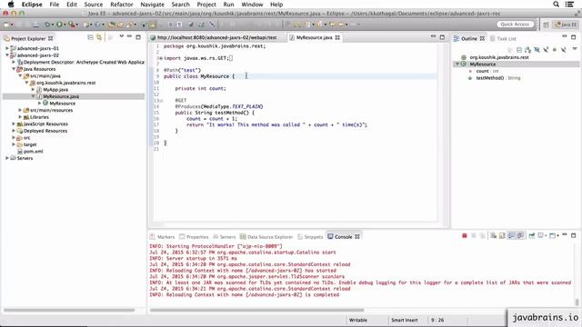 Advanced JAX-RS 06 - Resource Life Cycle смотреть онлайн